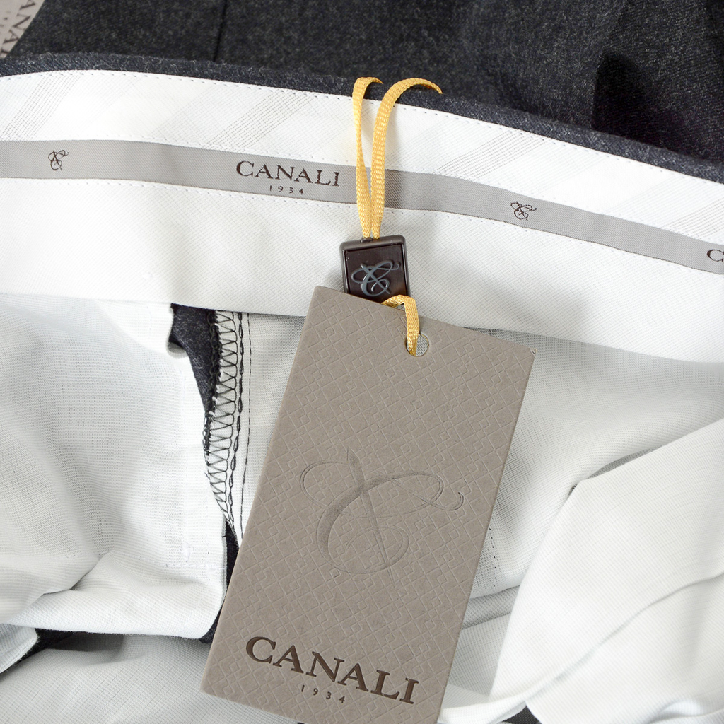 Pantaloni da uomo Canali grigio scuro