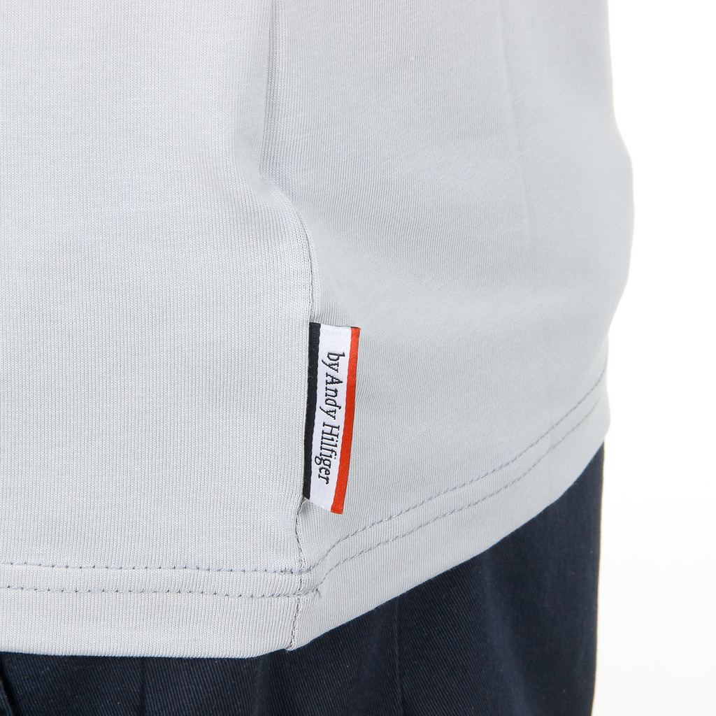 Andrew Charles T-shirt da uomo a maniche corte con scollo rotondo grigio chiaro KEITA