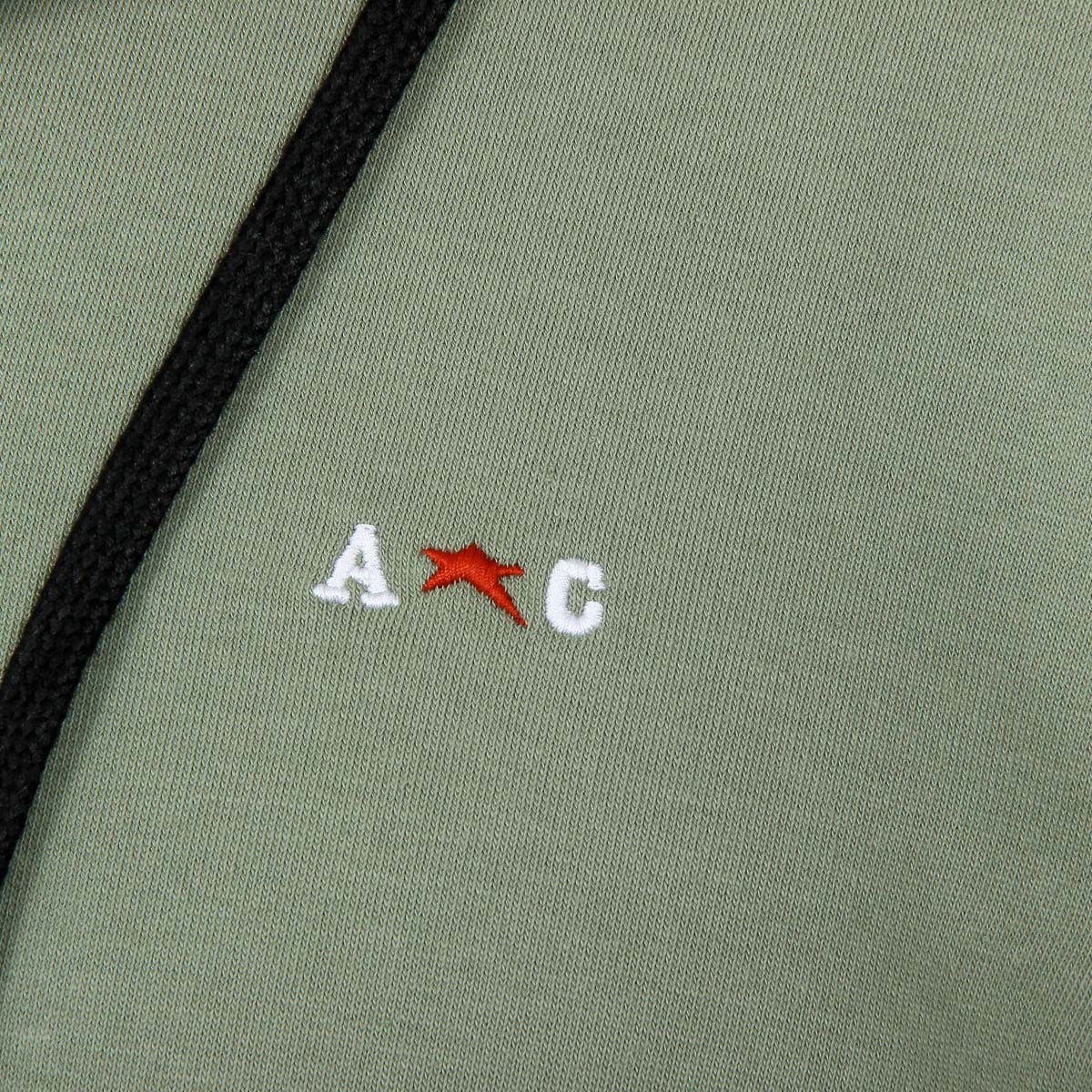 Felpa con cappuccio da uomo Andrew Charles con cerniera, maniche lunghe, scollo rotondo, verde FELA