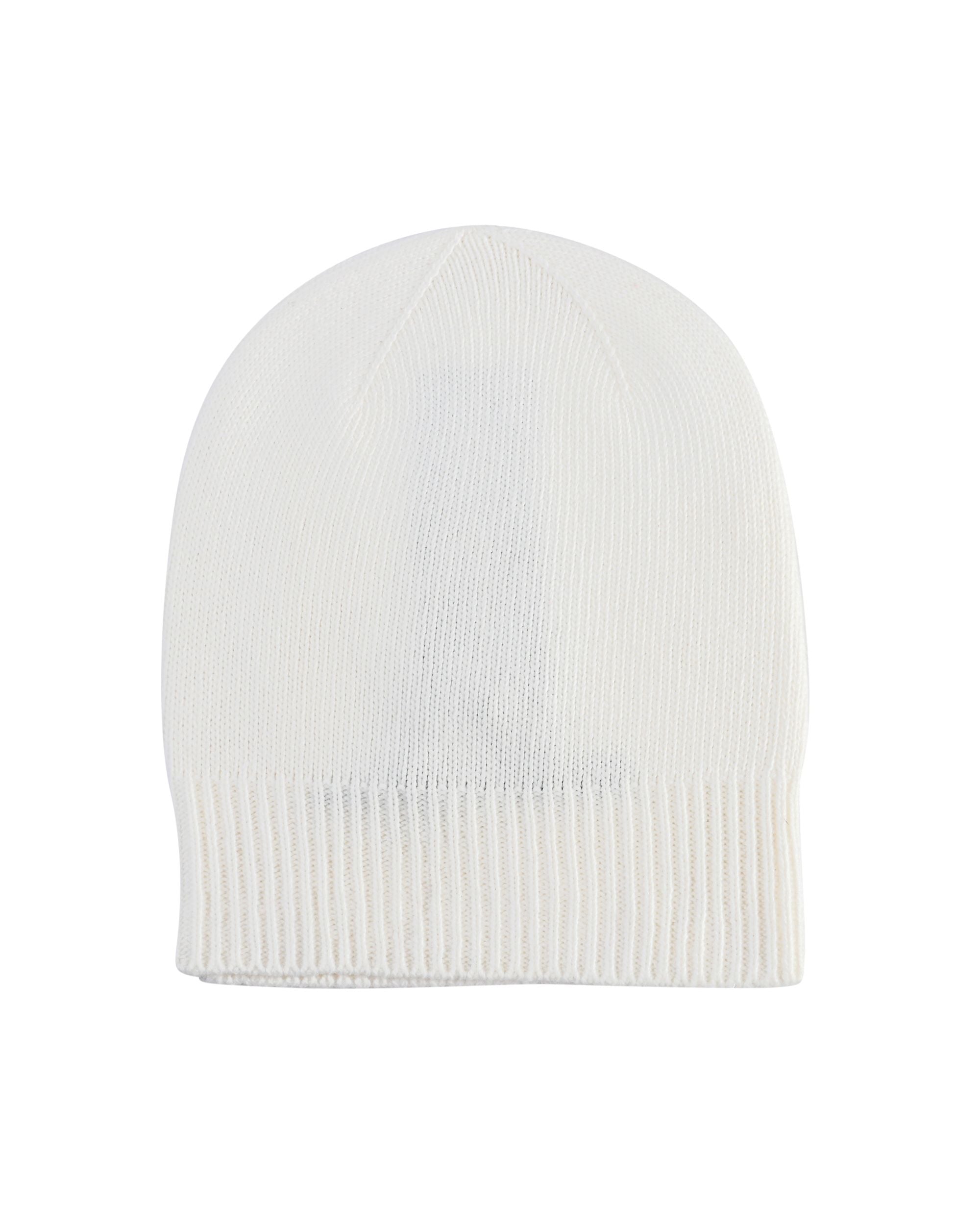 Berretto con risvolto da donna in cashmere Crown of Edinburgh COE 0047 CREMA