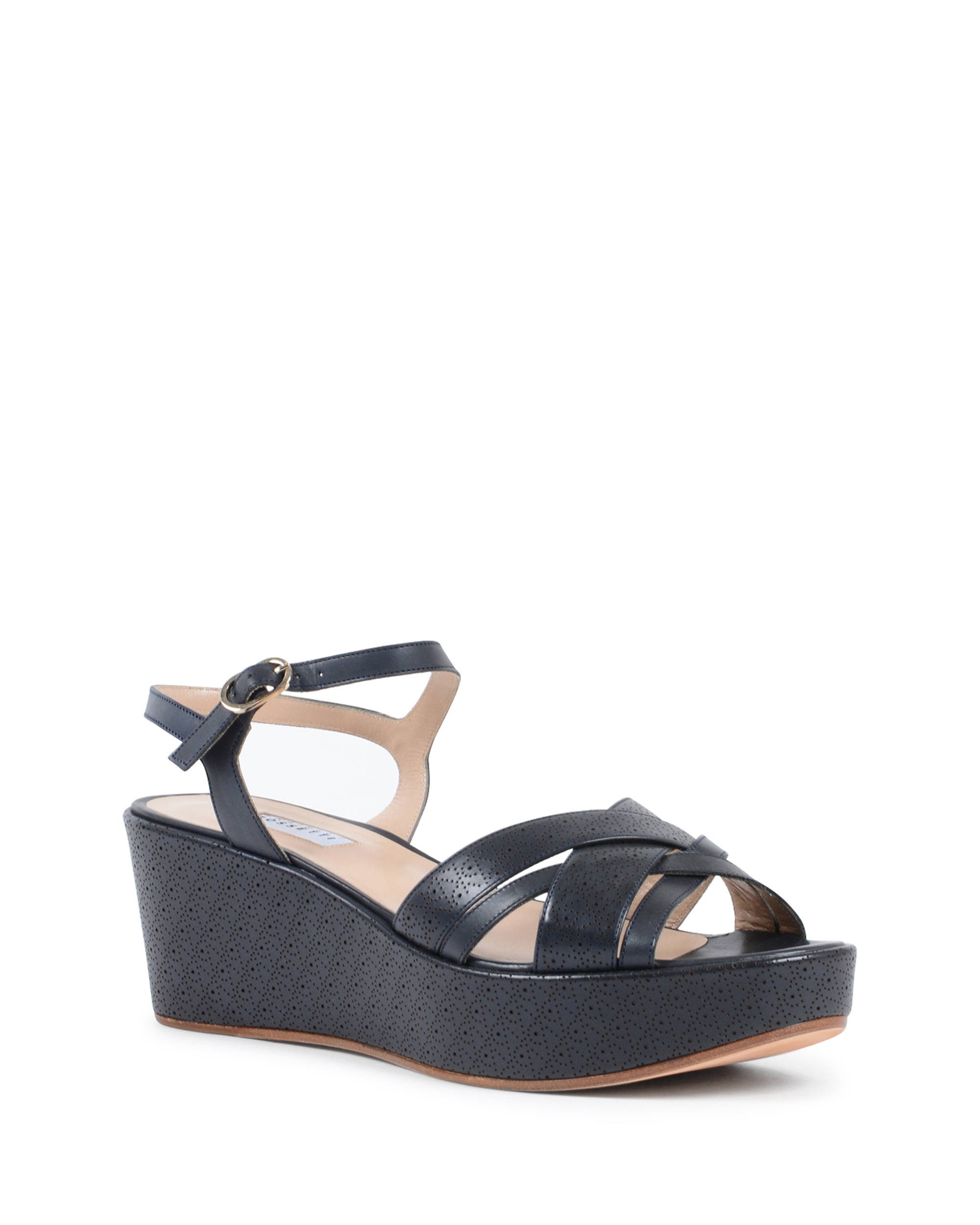 Fratelli Rossetti Sandalo con zeppa da donna blu navy 65813 MARAIS NAVY