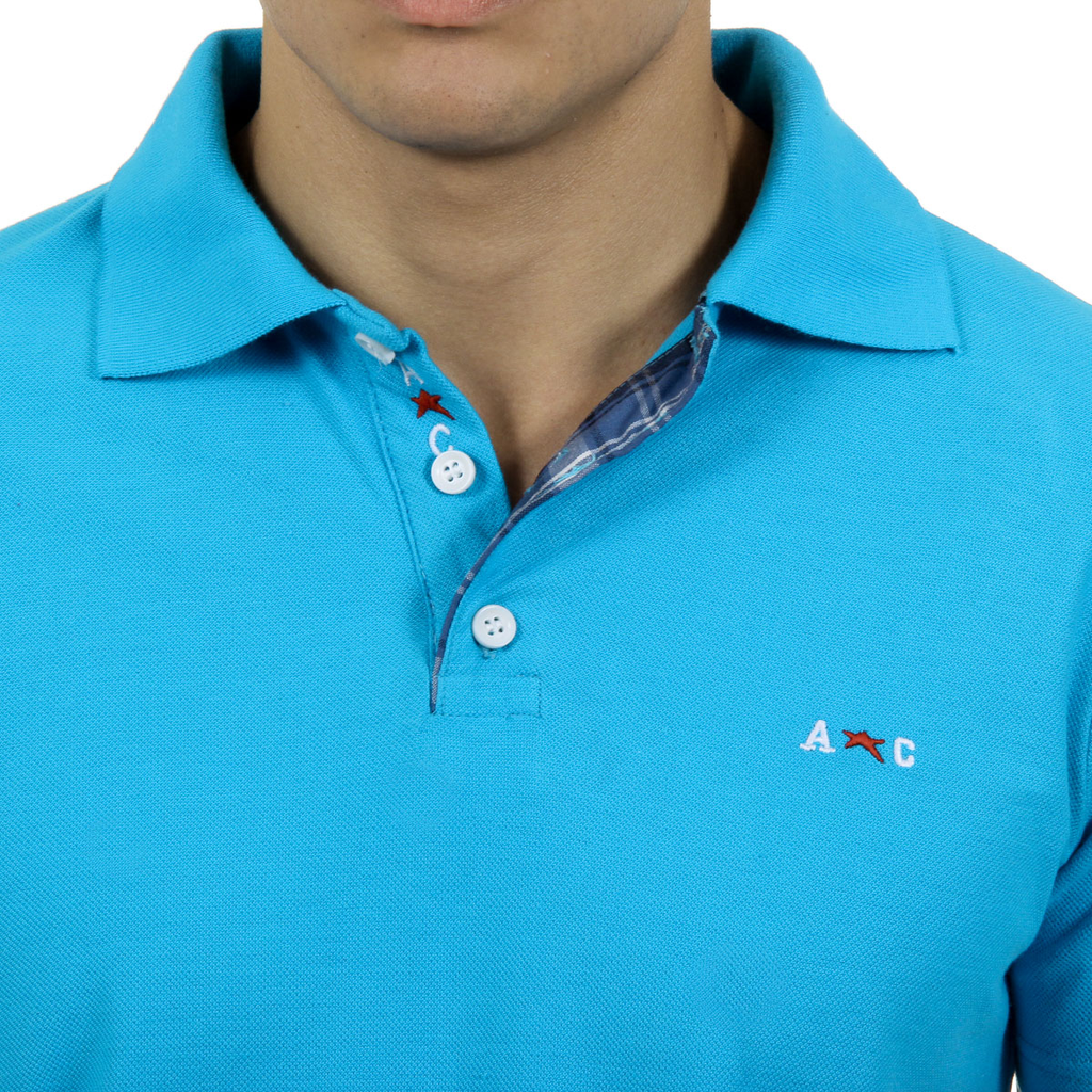 Andrew Charles Polo da uomo a maniche corte azzurro SEMELO