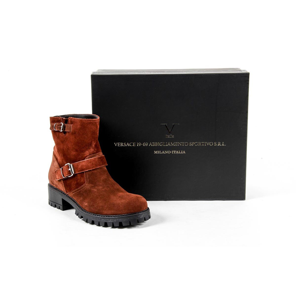V 1969 Italia Womens Short Boot B1441 VELOUR MATTONE