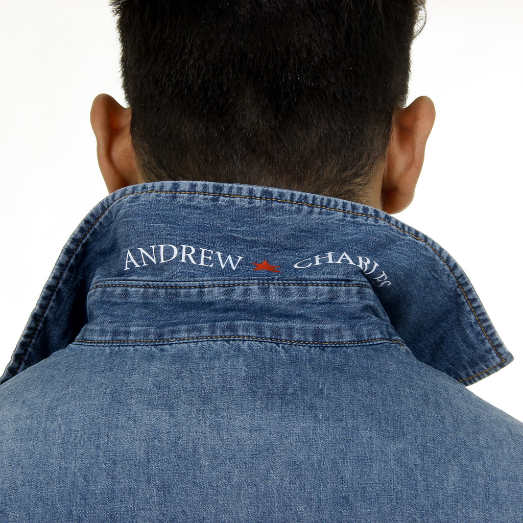 Camicia da uomo Andrew Charles a maniche lunghe in denim CAMILIA