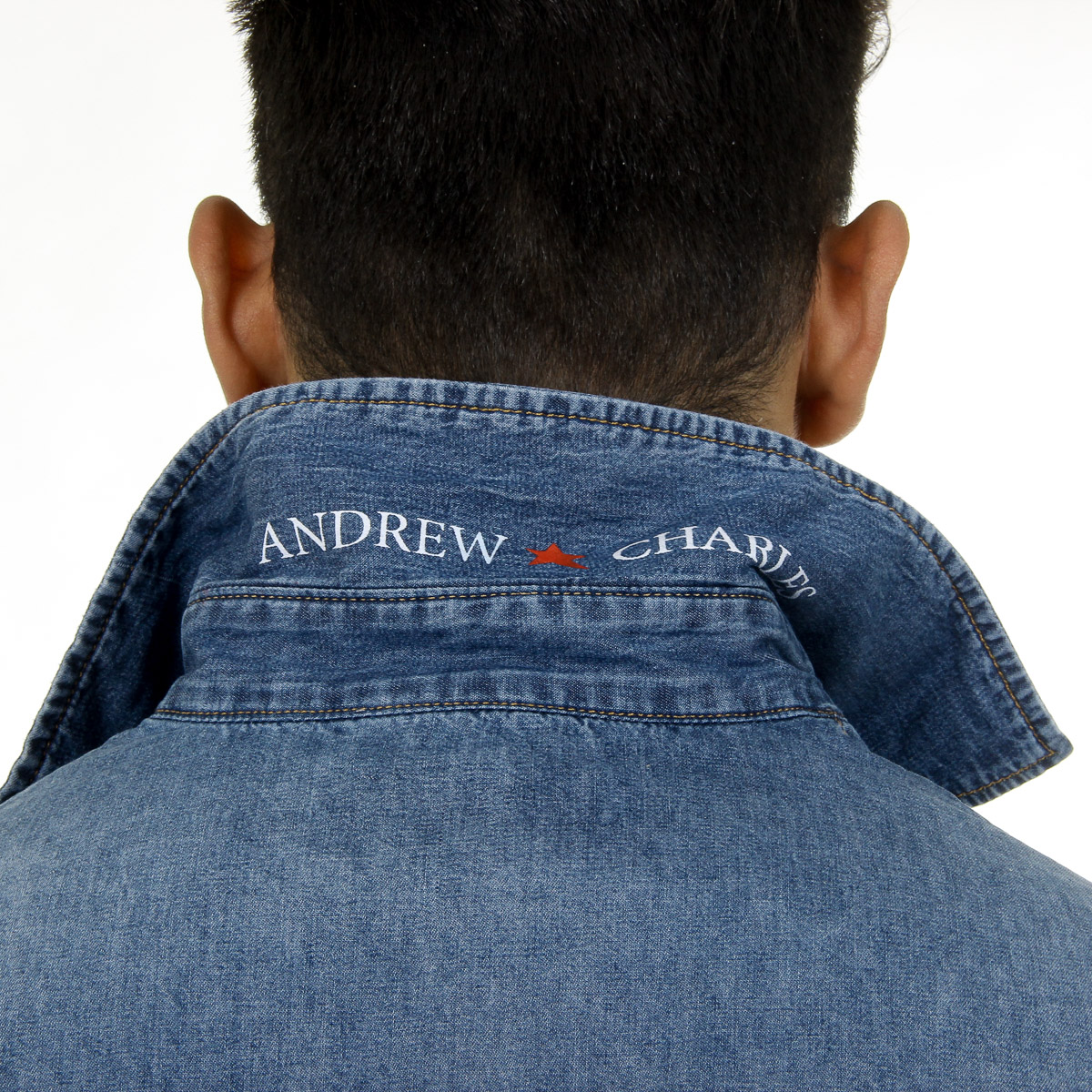 Camicia da uomo Andrew Charles a maniche lunghe in denim CAMILIA