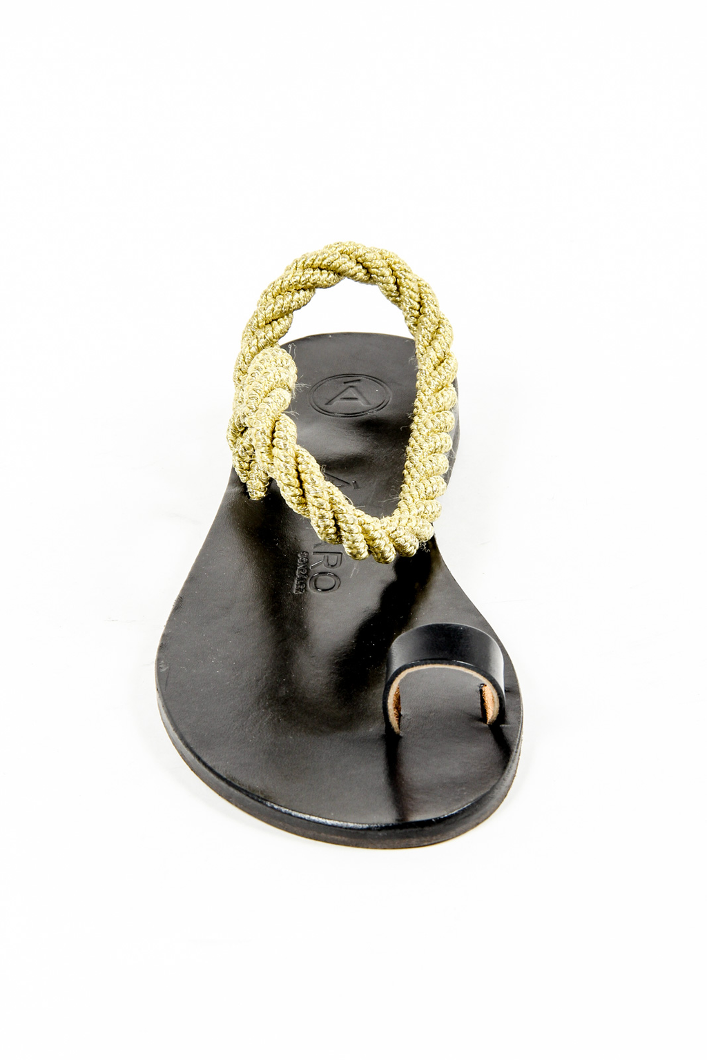 Ã lvaro GonzÃ¡lez Sandalo basso da donna ANGELA METALLIC ROPE NERO ORO