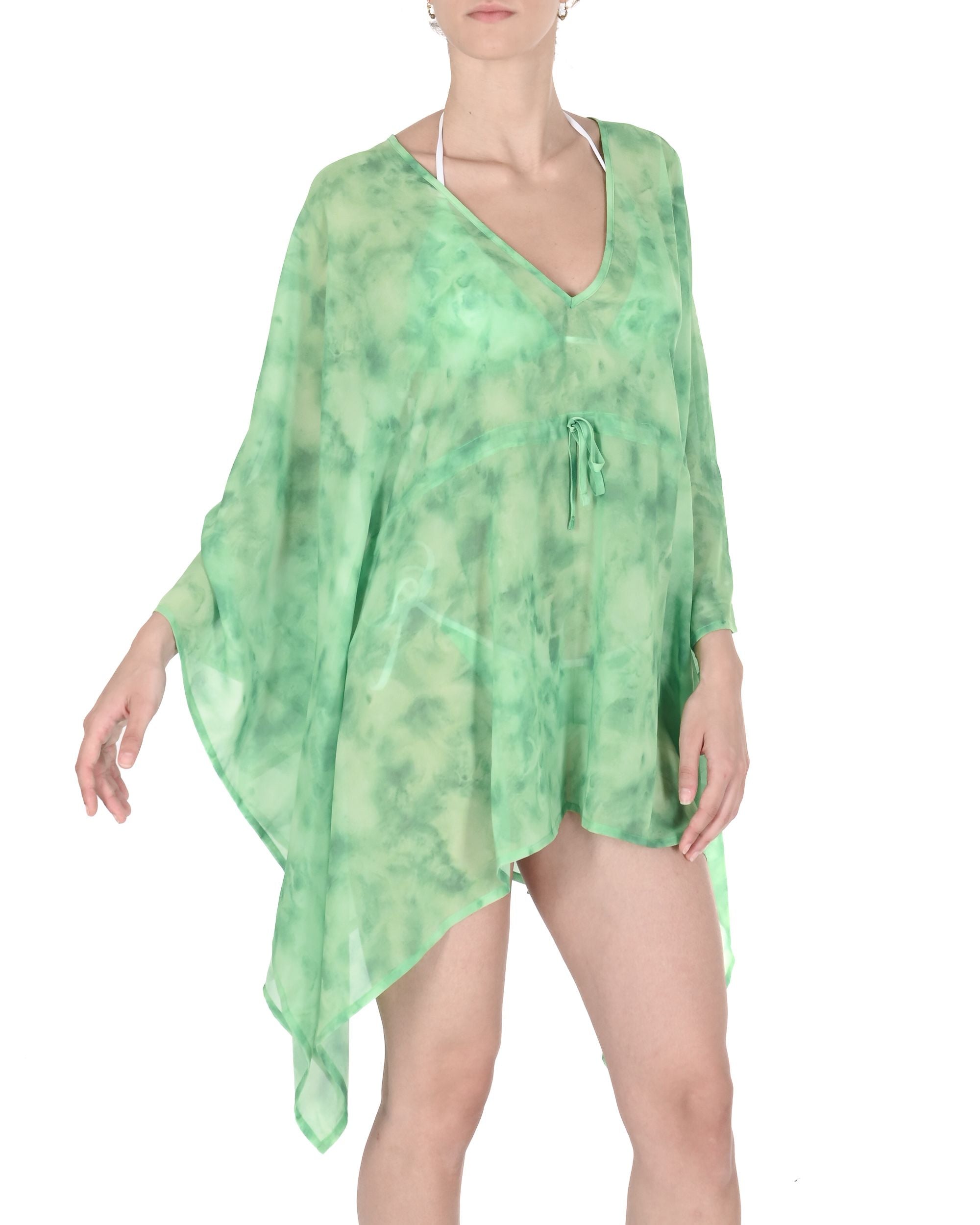 19V69 Italia Costume da bagno da donna in chiffon Caftano VSC1WCU06 VERDE
