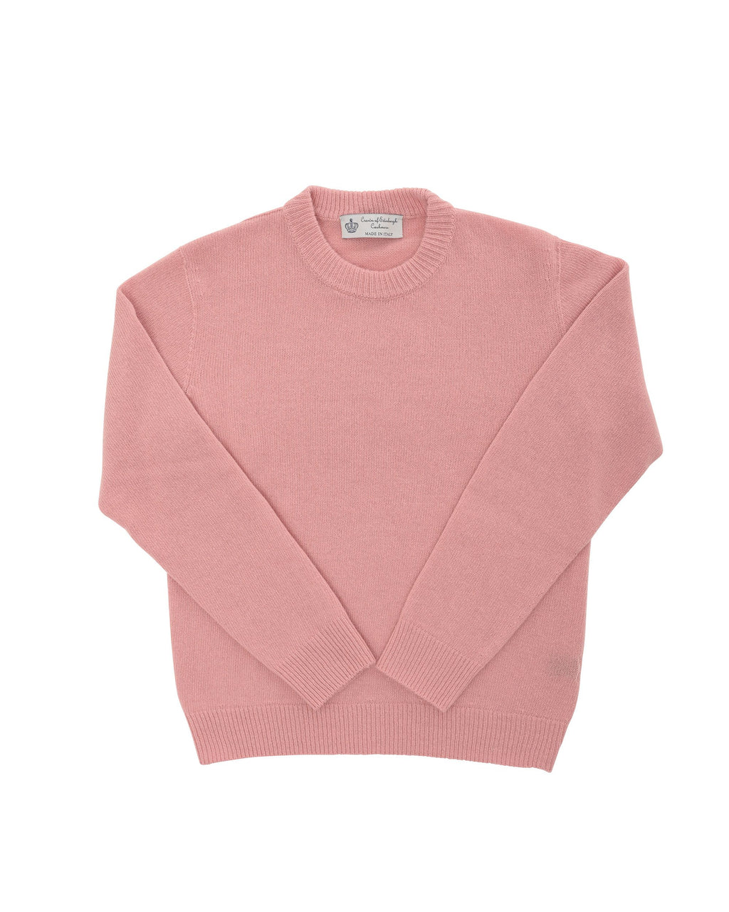 Maglione girocollo da uomo in cashmere Crown of Edinburgh COE 009 SALMONE