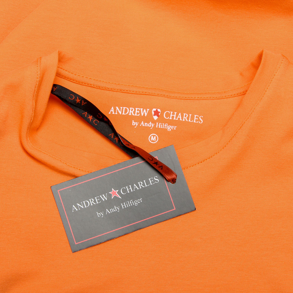 Andrew Charles T-shirt da uomo a maniche corte con scollo rotondo arancione KEITA
