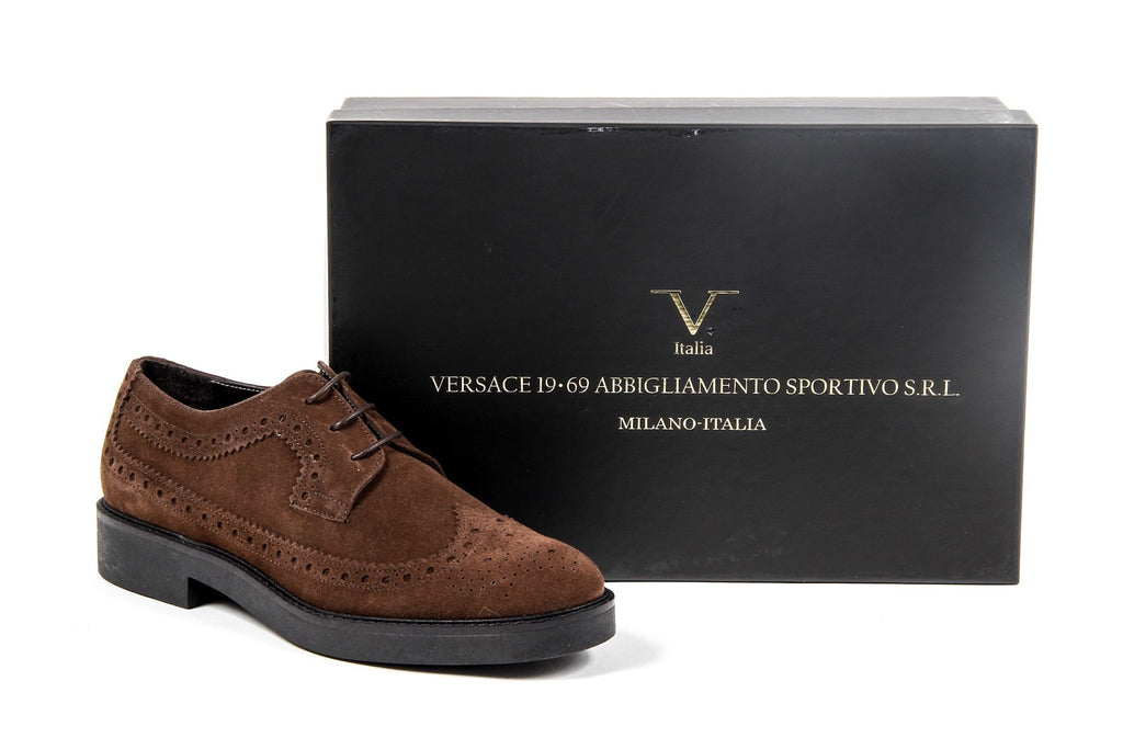 V 1969 Italia Scarpa Brogue da Donna B1670 VELOUR MARRONE