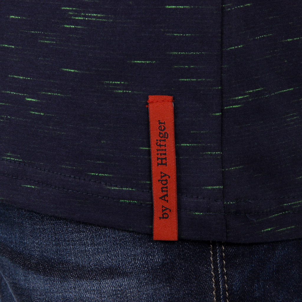 Andrew Charles T-shirt da uomo a maniche corte con scollo tondo blu scuro JACK