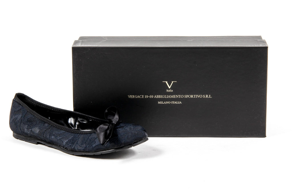 V 1969 Italia Ballerina da donna E08 TESSUTO BLU
