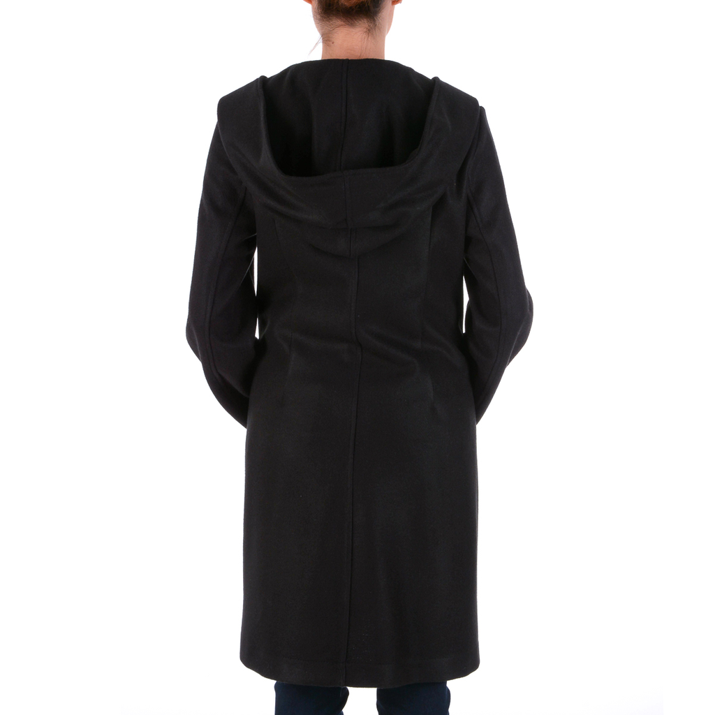 V 1969 Italia Cappotto da donna maniche lunghe nero STOCCOLMA