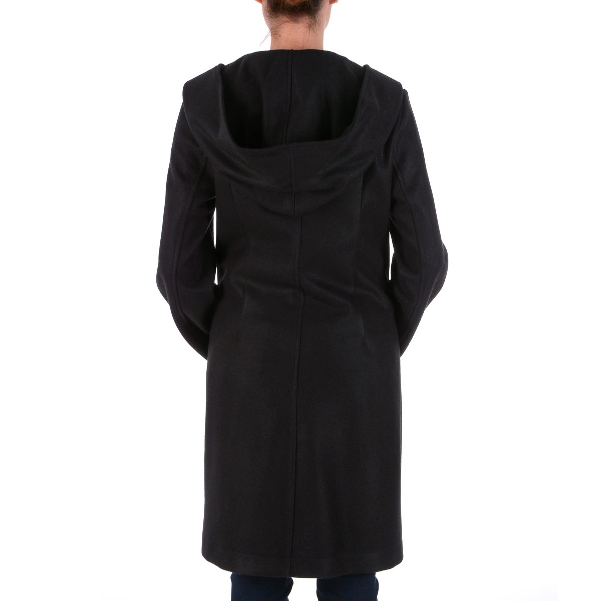 V 1969 Italia Cappotto da donna maniche lunghe nero STOCCOLMA