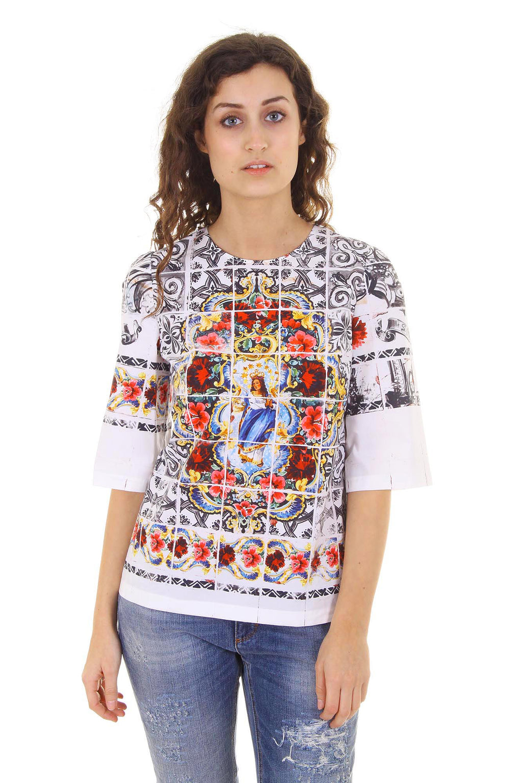Dolce & Gabbana top da donna a manica corta F7Q09T FP5KC X0800