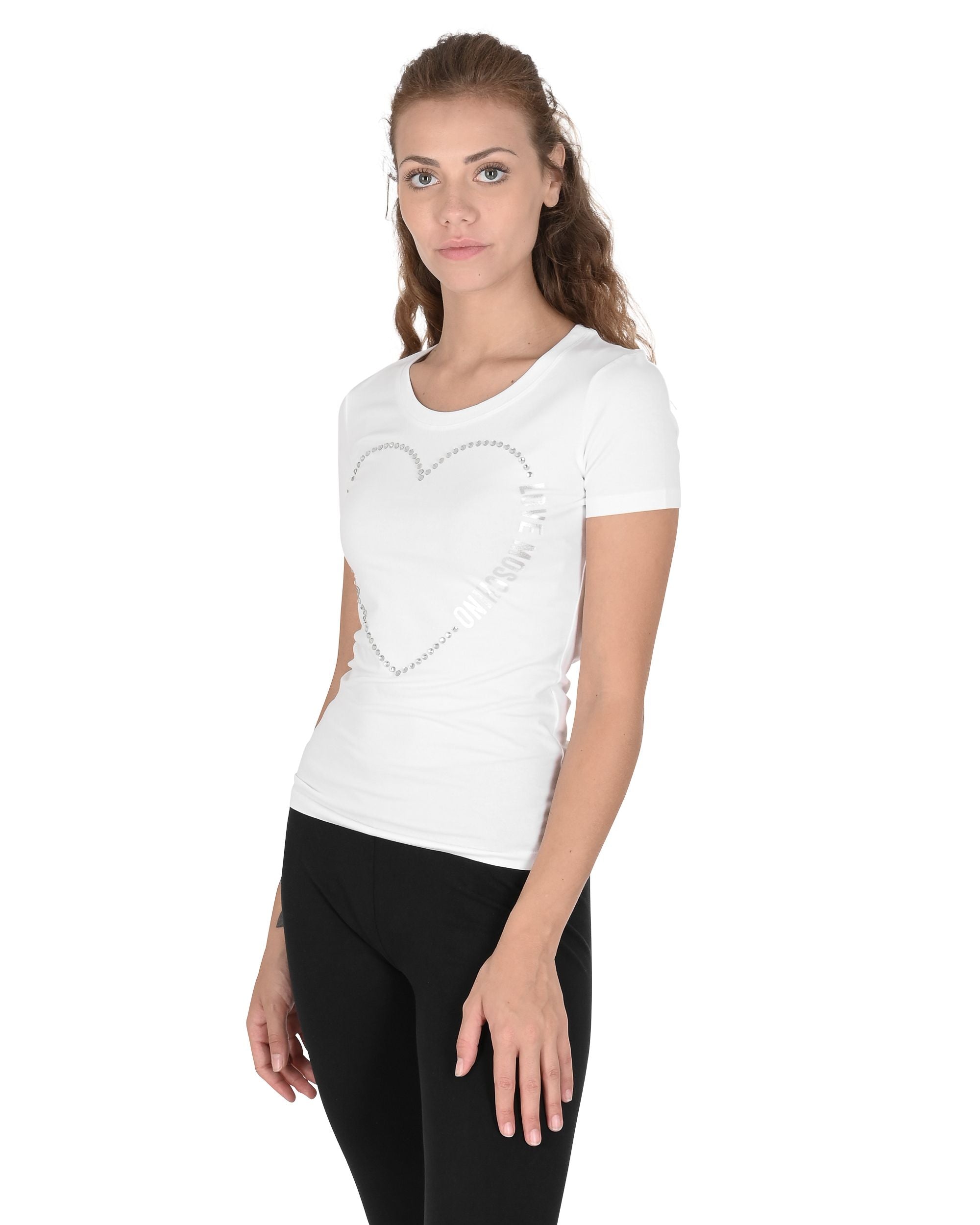 T-shirt da donna Love Moschino W 4 H19 09 E 2264 A00 BIANCO OTTICO