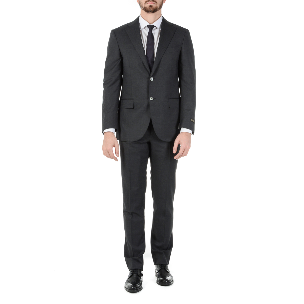 Corneliani Abito da uomo a maniche lunghe grigio scuro Super 130's