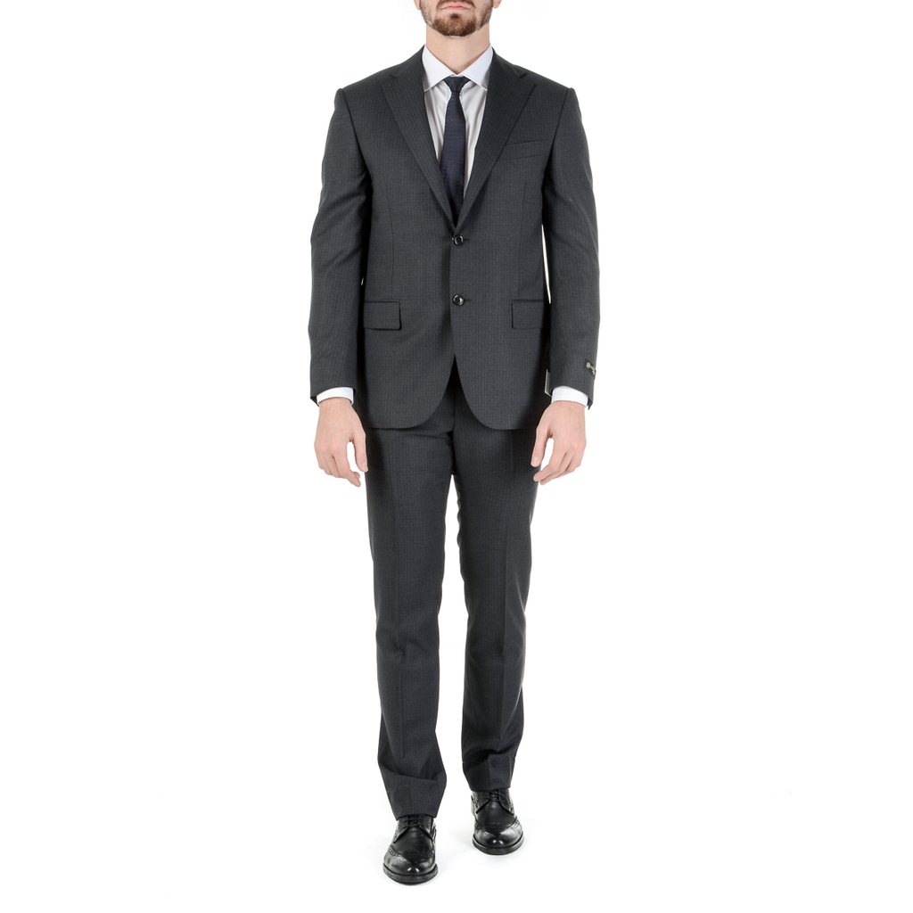 Corneliani Abito da uomo a maniche lunghe grigio scuro Super 130's