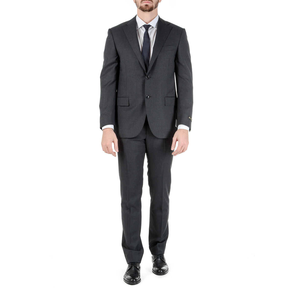 Corneliani Abito da uomo a maniche lunghe grigio scuro Super 130's