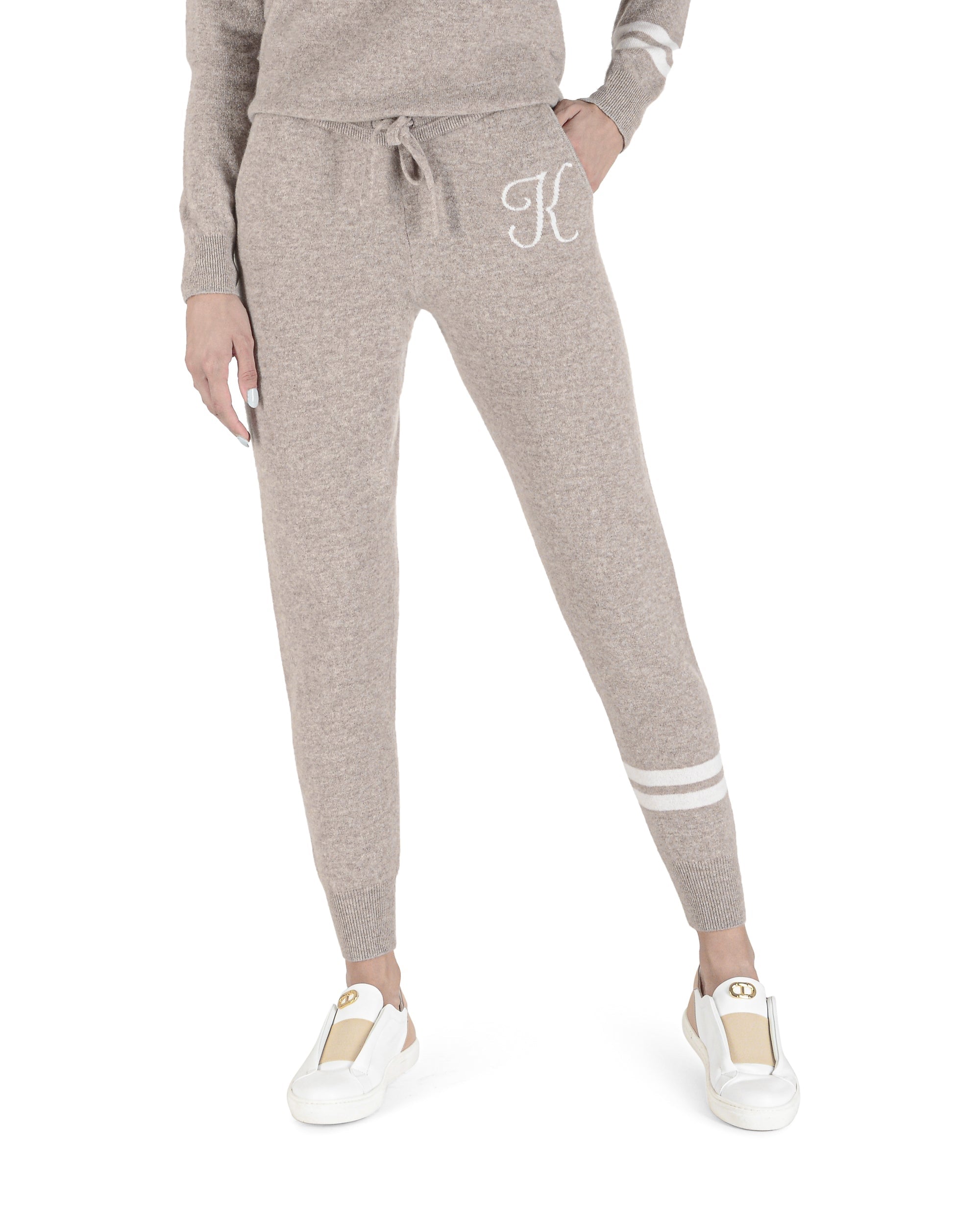 Pantaloni da tuta in cashmere - Cammello