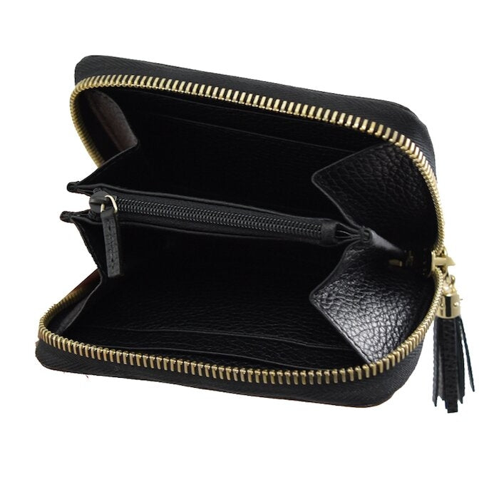 Portafoglio piccolo con cerniera Soho in pelle con stampa GG Gucci nero