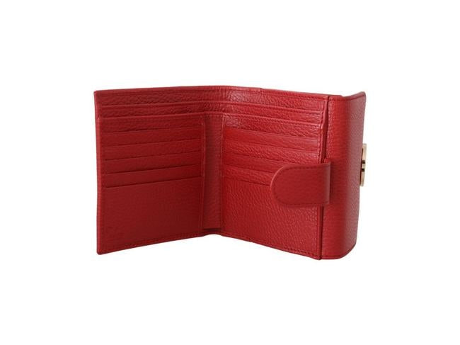 Portafoglio piccolo Gucci in pelle Interlocking rosso