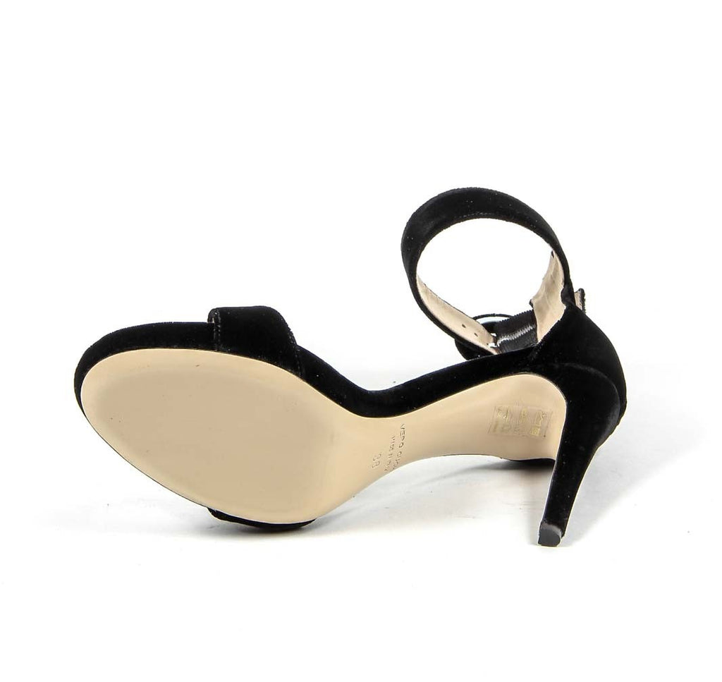 Sandalo con cinturino alla caviglia da donna V 1969 Italia 3124693 VELLUTO NERO