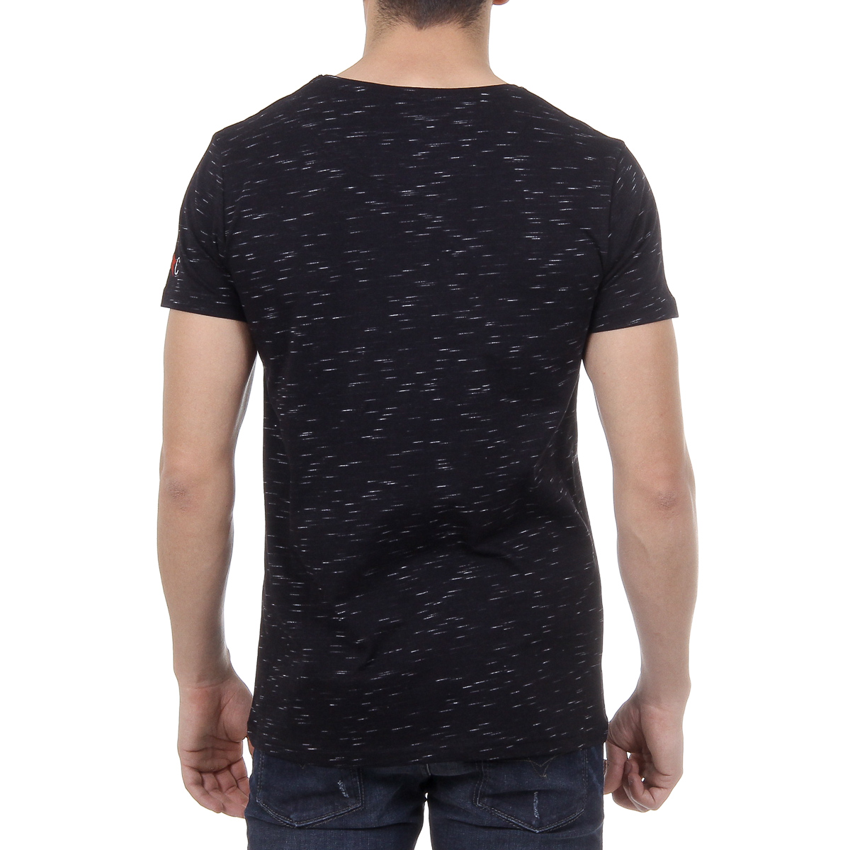 Andrew Charles T-shirt da uomo a maniche corte con scollo rotondo, nera JACK