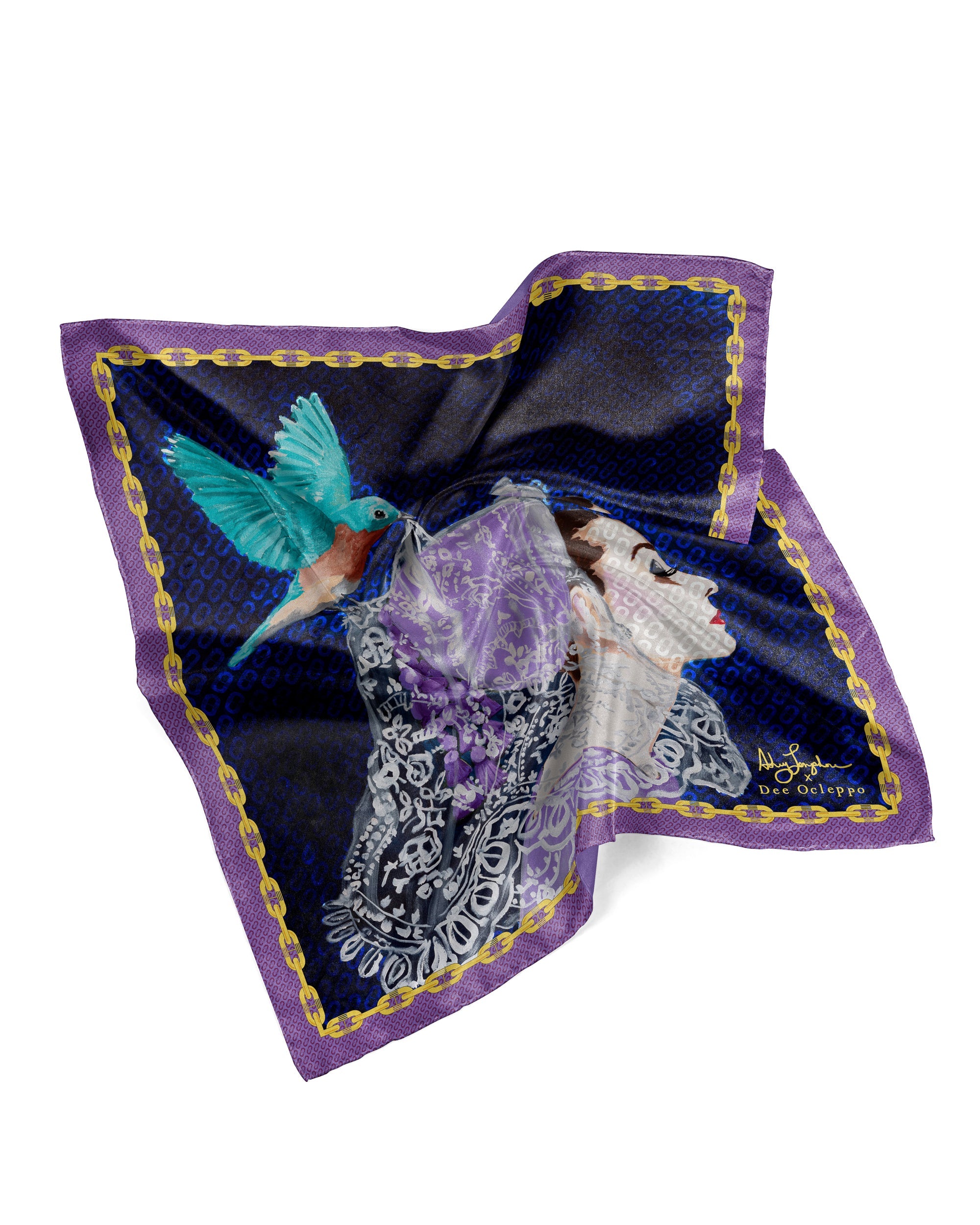 Sciarpa in seta italiana Dee X Ashley Longshore