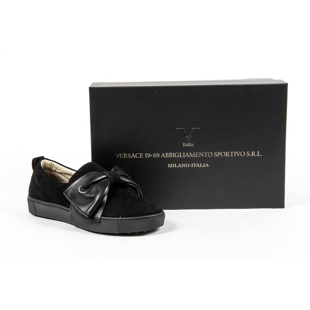 V 1969 Italia Sneaker Slip-On da Donna 302076 CAMOSCIO NERO/NAPPA NERO