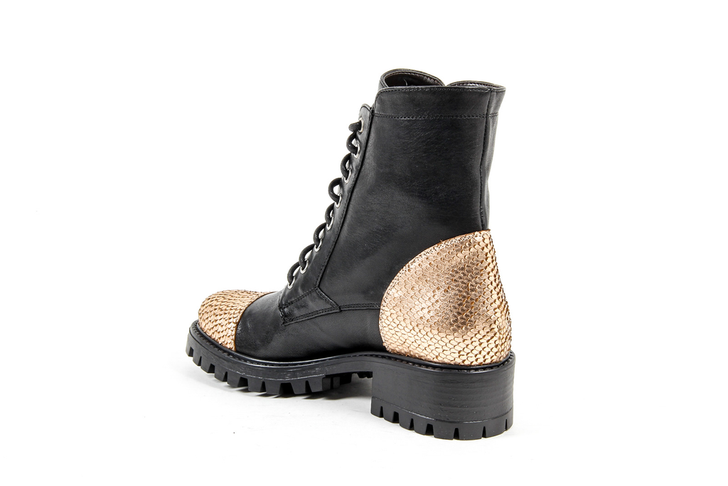 V 1969 Italia Stivaletto corto da donna Nero PIETRA