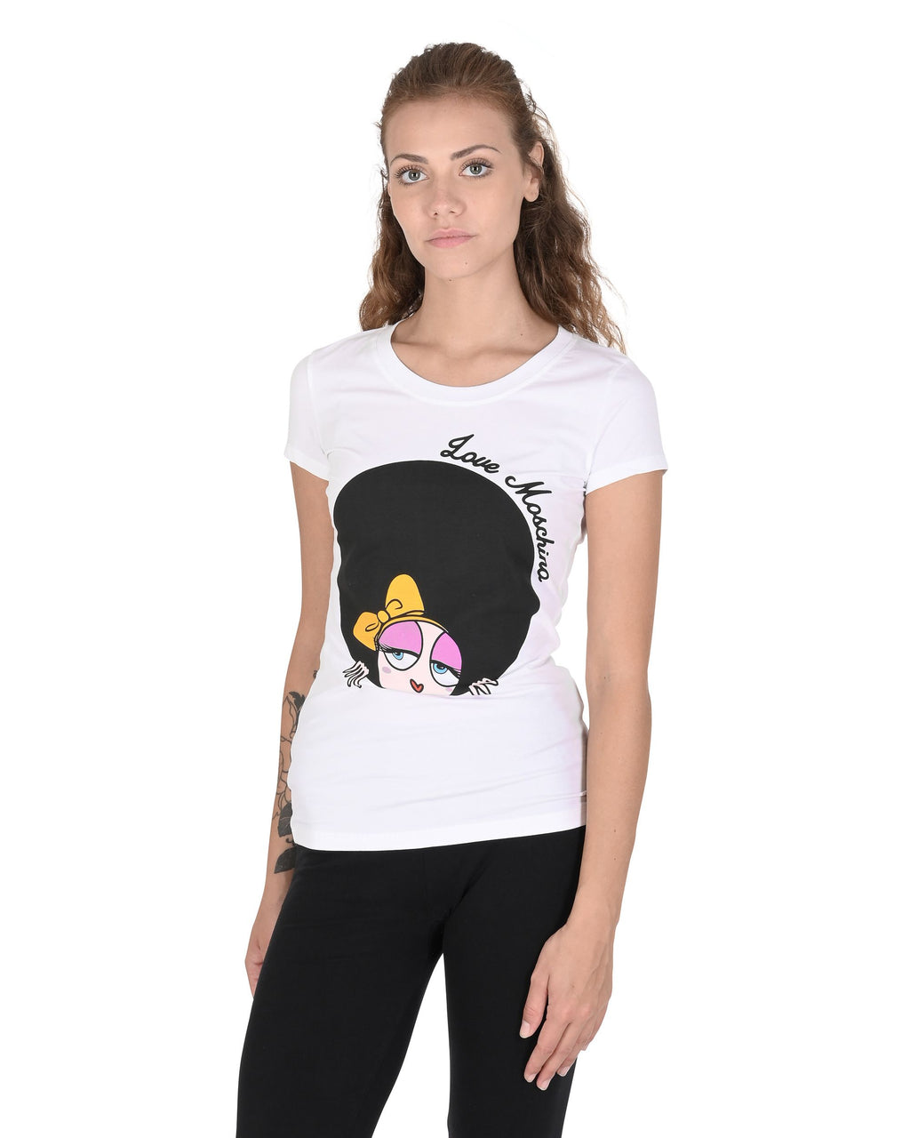 T-shirt da donna Love Moschino W 4 B19 4Z E 2065 A00 BIANCO OTTICO
