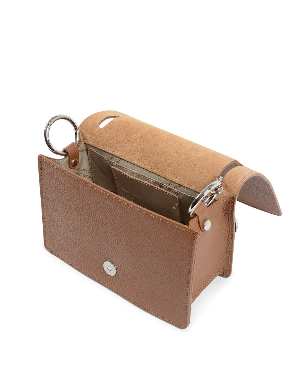 Borsa a mano da donna V Italia Marrone V1758 CERVO CUOIO