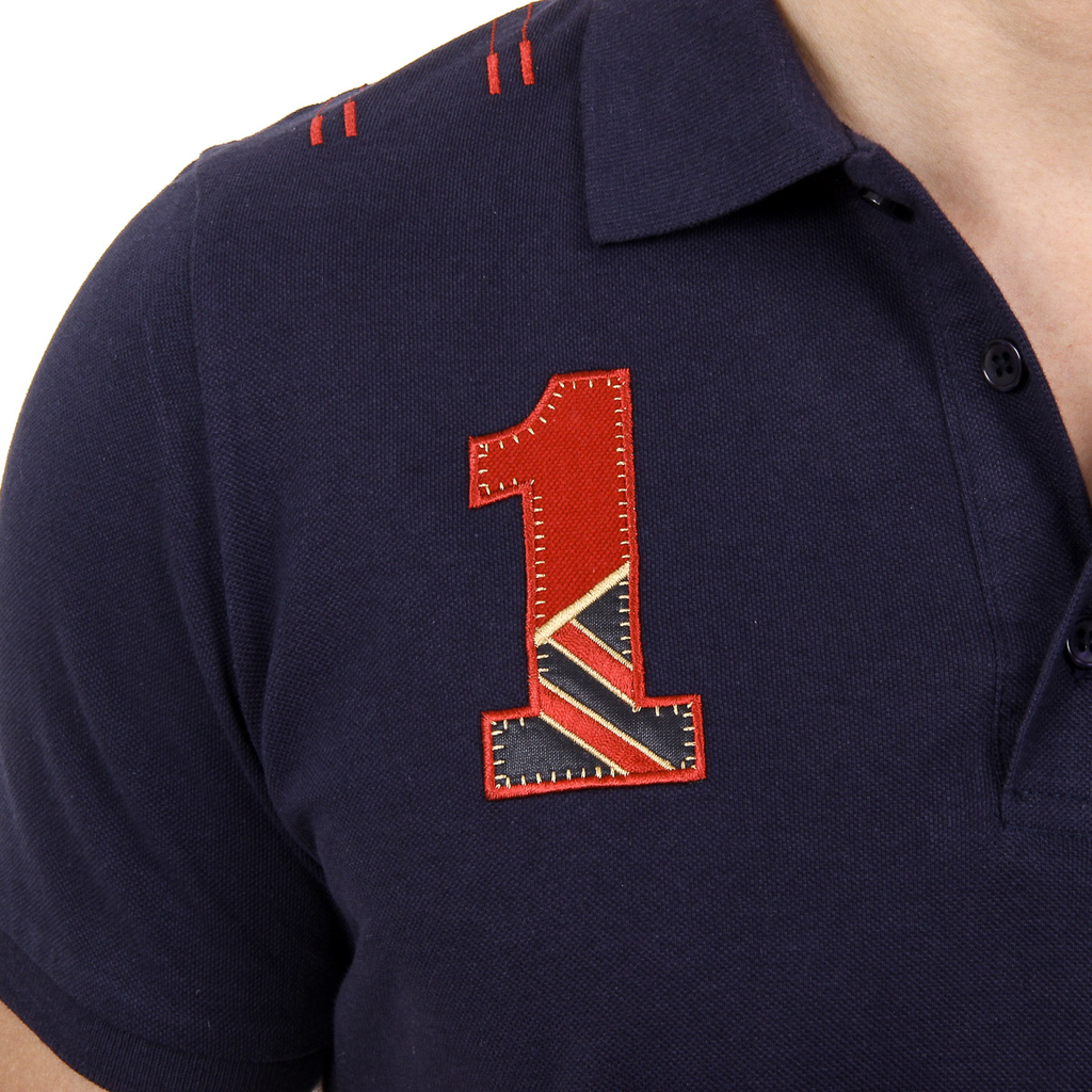 Polo da uomo a maniche corte Ufford & Suffolk Polo Club US008 BLU NAVY