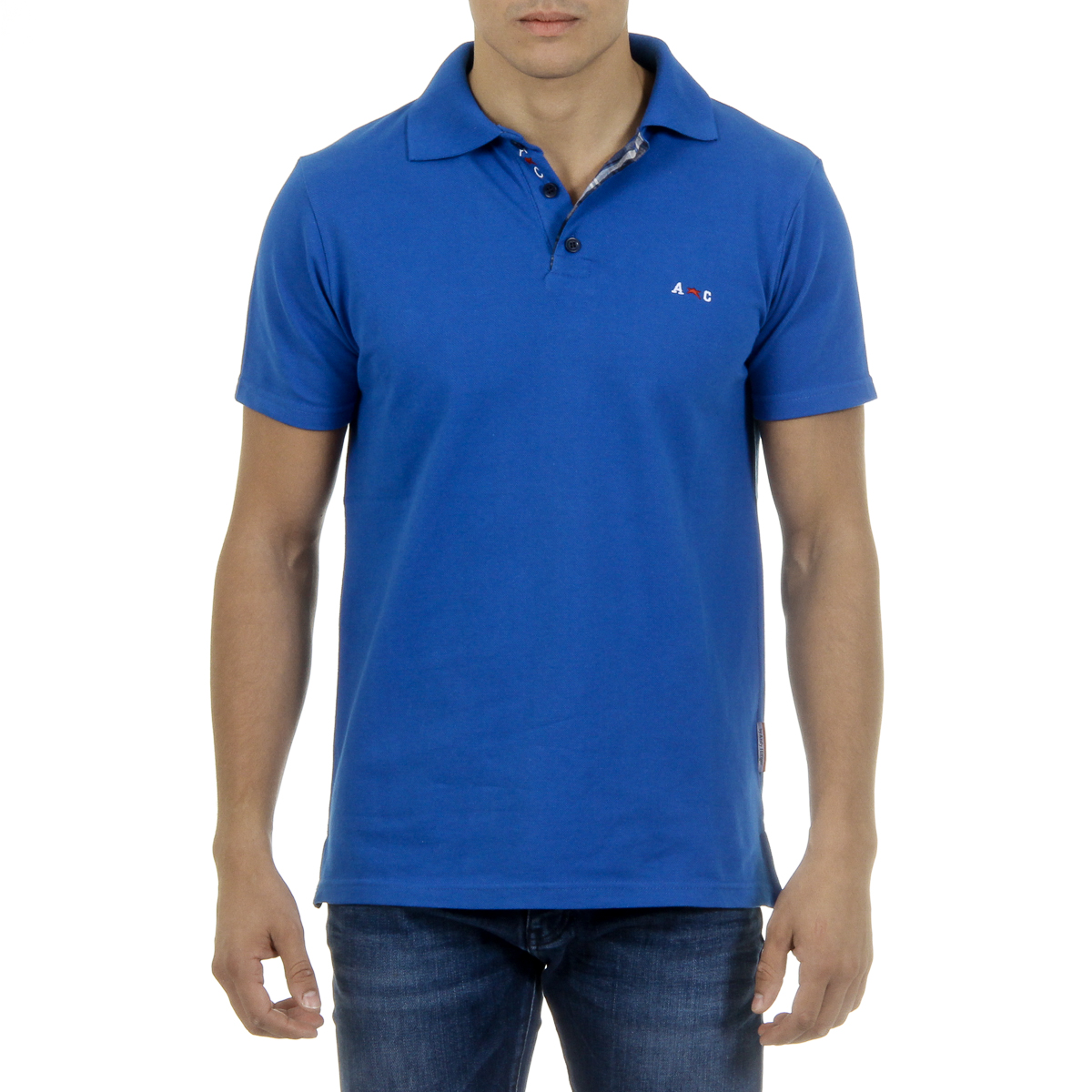 Andrew Charles Polo da uomo a maniche corte blu SEMELO