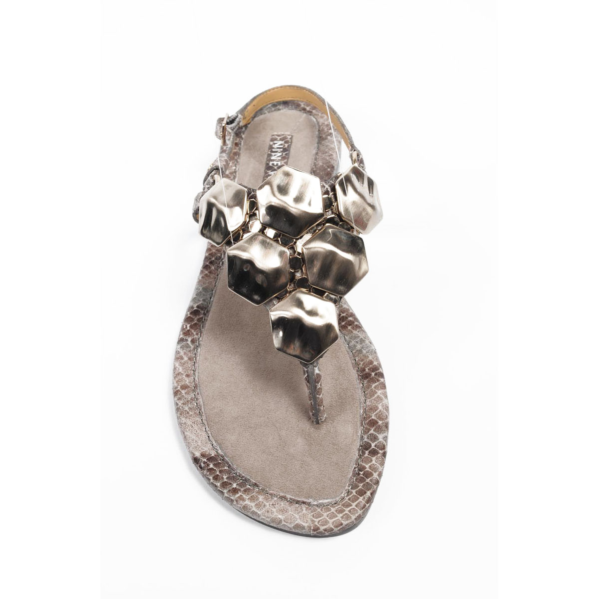 Nine West Sandalo piatto con cinturino posteriore da donna NWWALID MARRONE MULTICOLORE