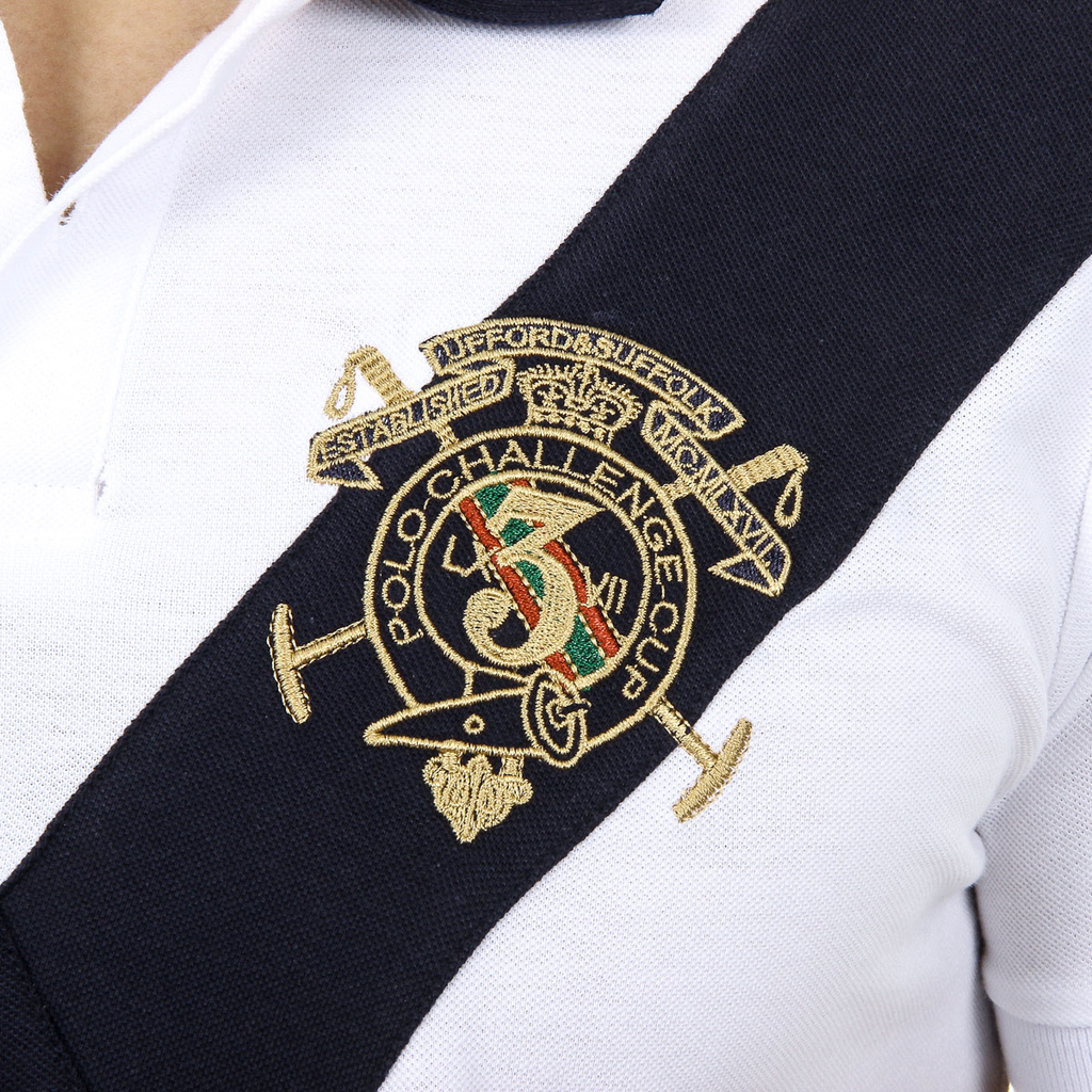 Polo da uomo a maniche corte Ufford & Suffolk Polo Club US003 BIANCO