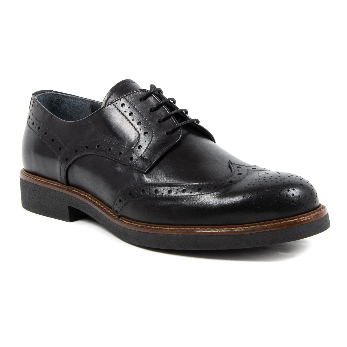 V 1969 Italia Scarpa Brogue da Uomo Nera VINCENT