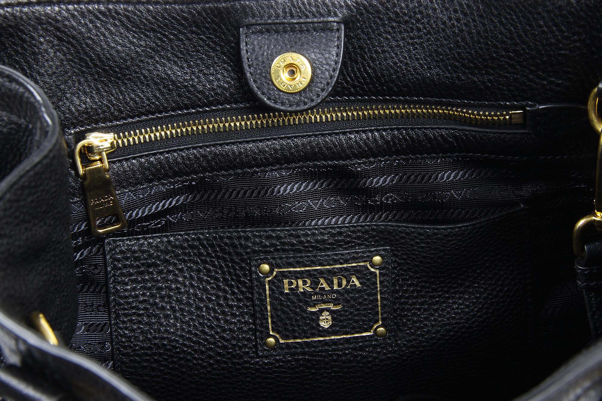 Borsa tote hobo Prada BN2534 Nero Vitello Daino