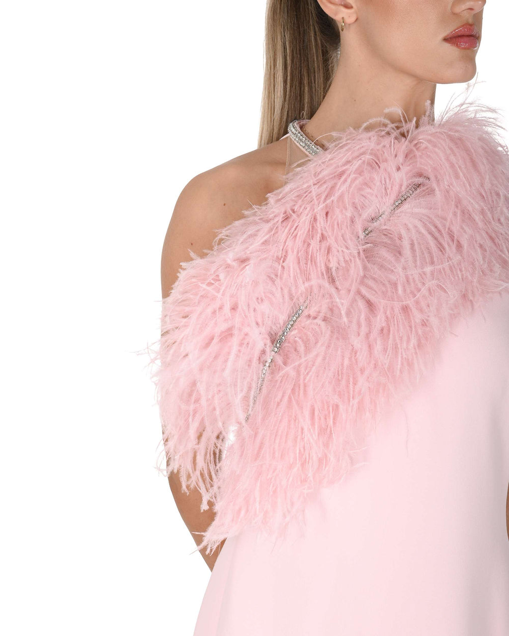 Abito da donna David Koma PF24DK19D ROSA/ARGENTO 1S2