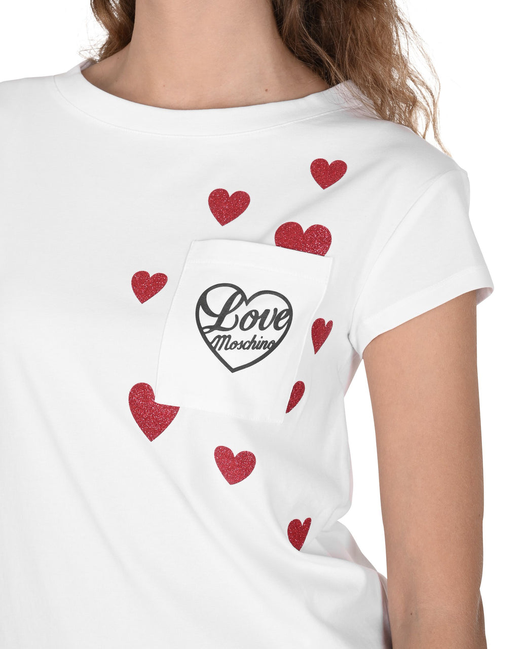 T-shirt da donna Love Moschino W 4 F30 2O E 2264 A00 BIANCO OTTICO