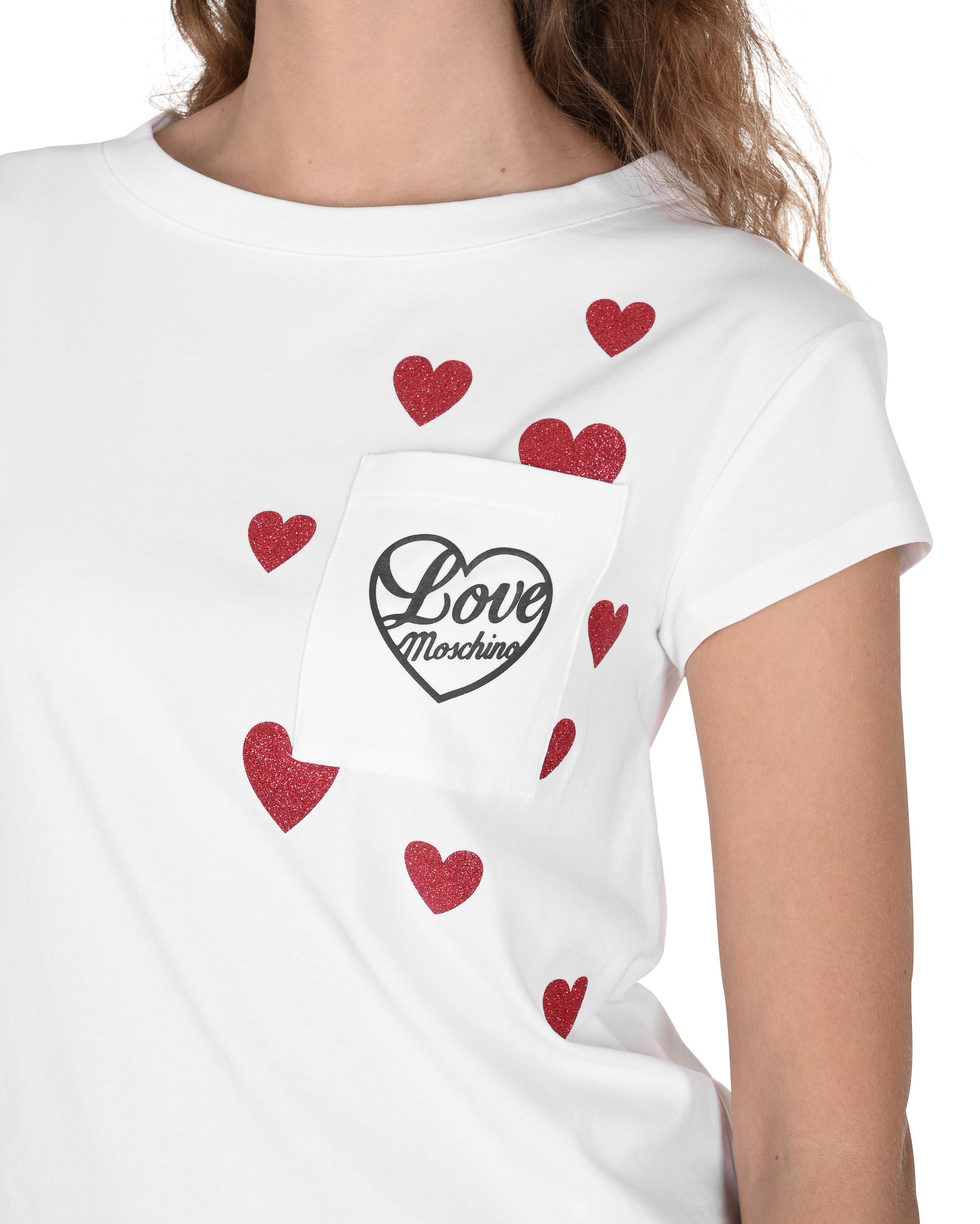 T-shirt da donna Love Moschino W 4 F30 2O E 2264 A00 BIANCO OTTICO