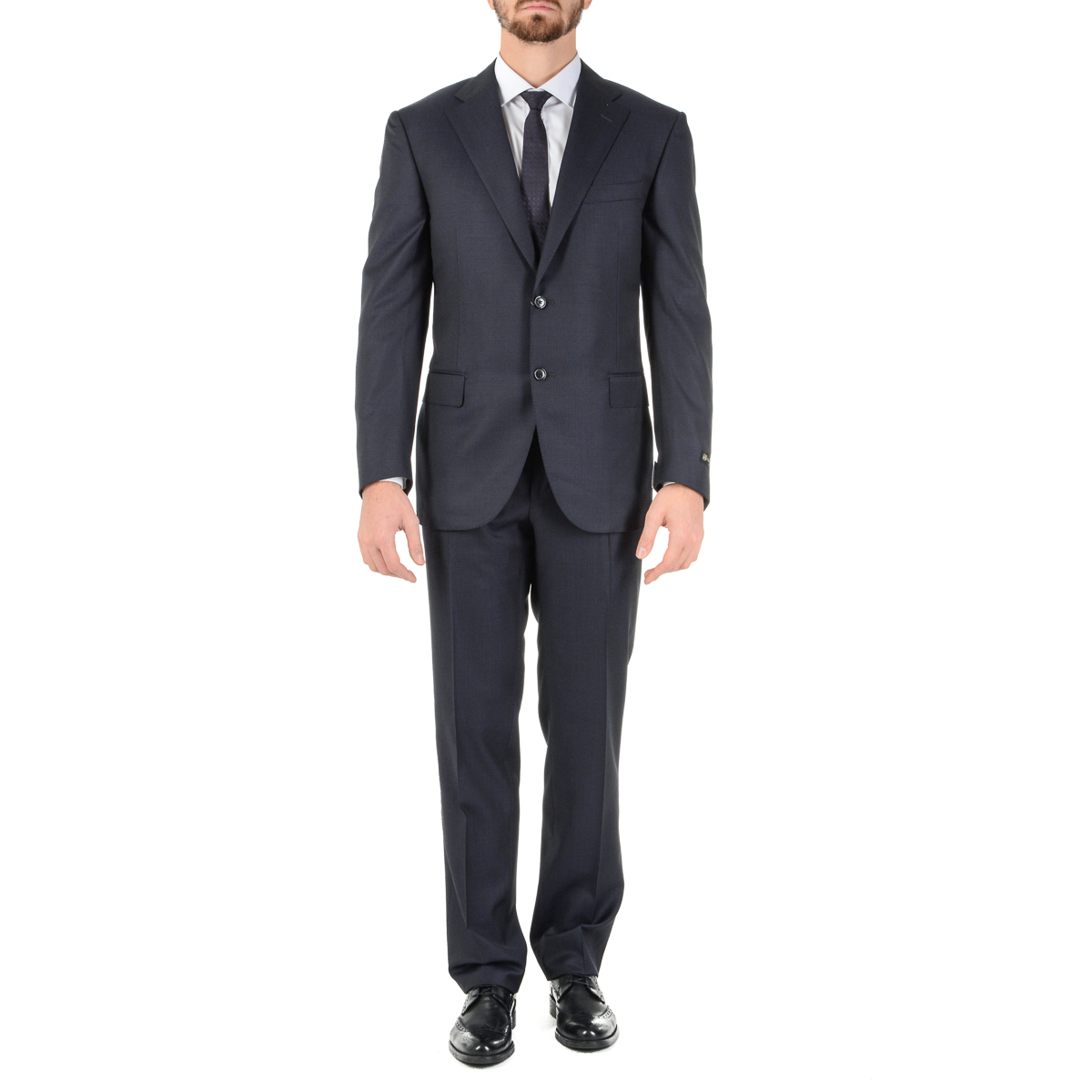 Corneliani Abito da uomo a maniche lunghe grigio scuro Super 120's