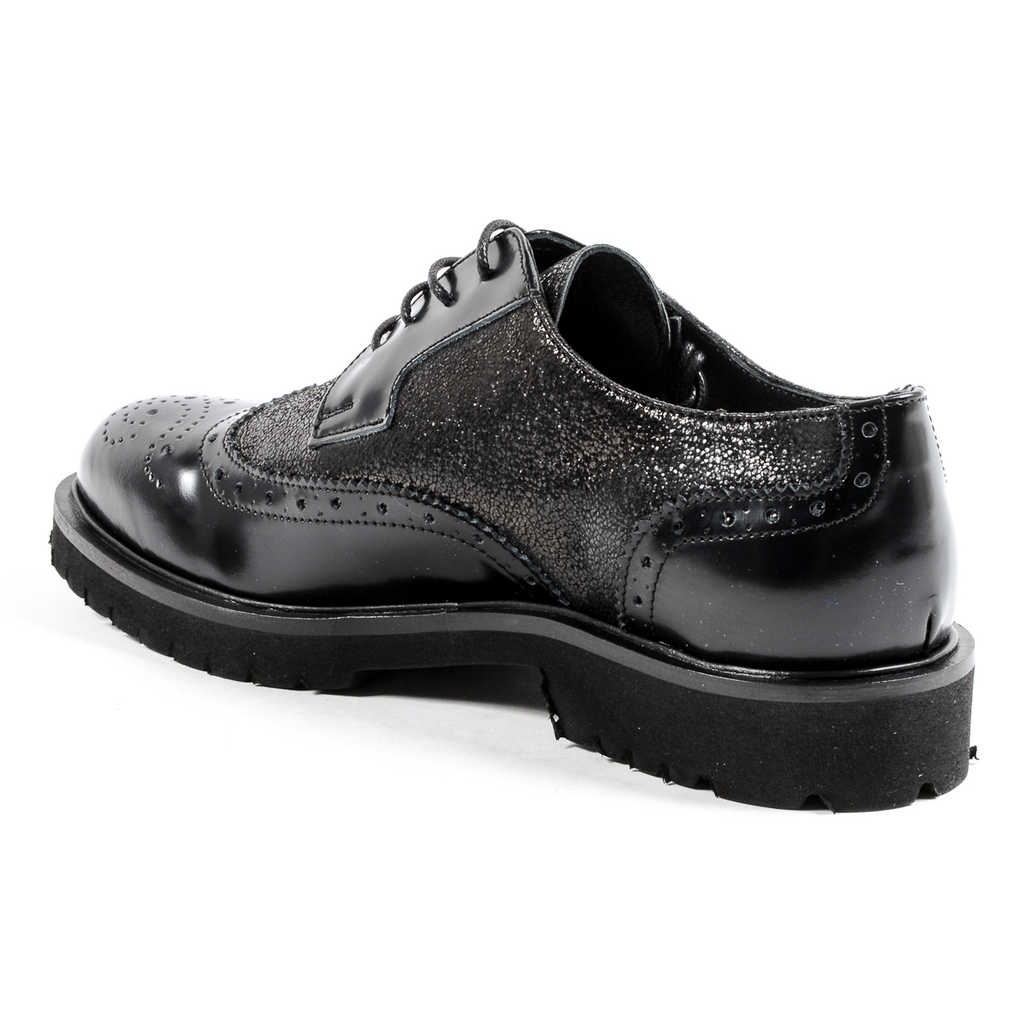 Andrew Charles Scarpe Oxford da donna nere COURTNEY