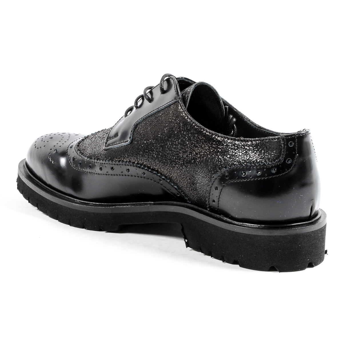 Andrew Charles Scarpe Oxford da donna nere COURTNEY
