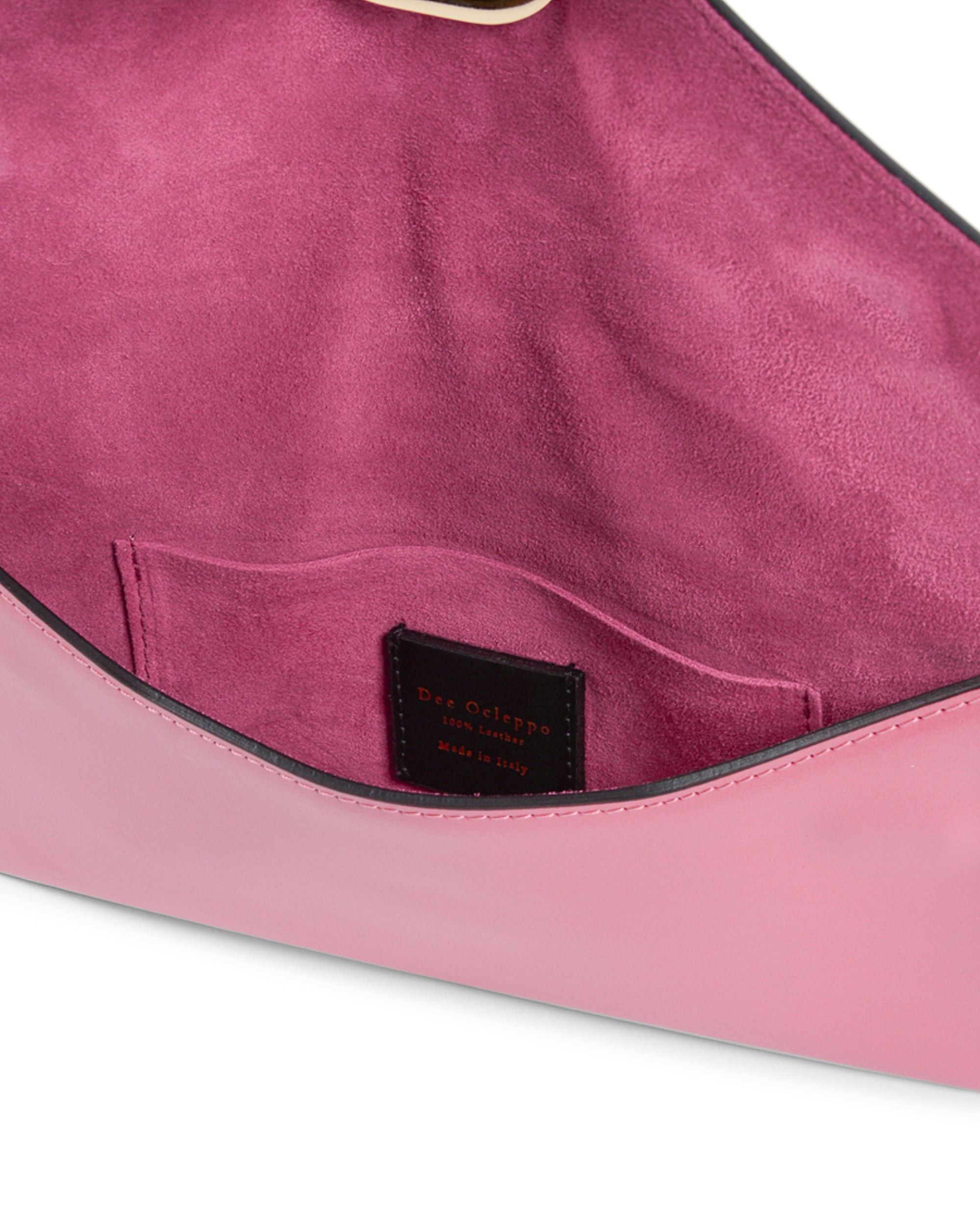 Pochette in pelle fucsia