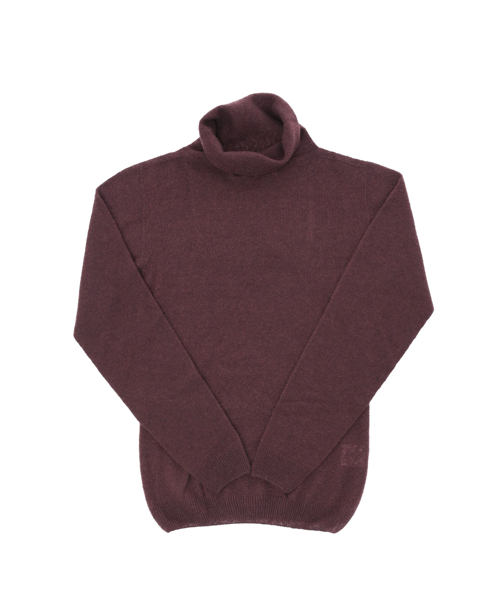Maglione dolcevita da donna in cashmere Crown of Edinburgh COE 0019 BORDEAUX