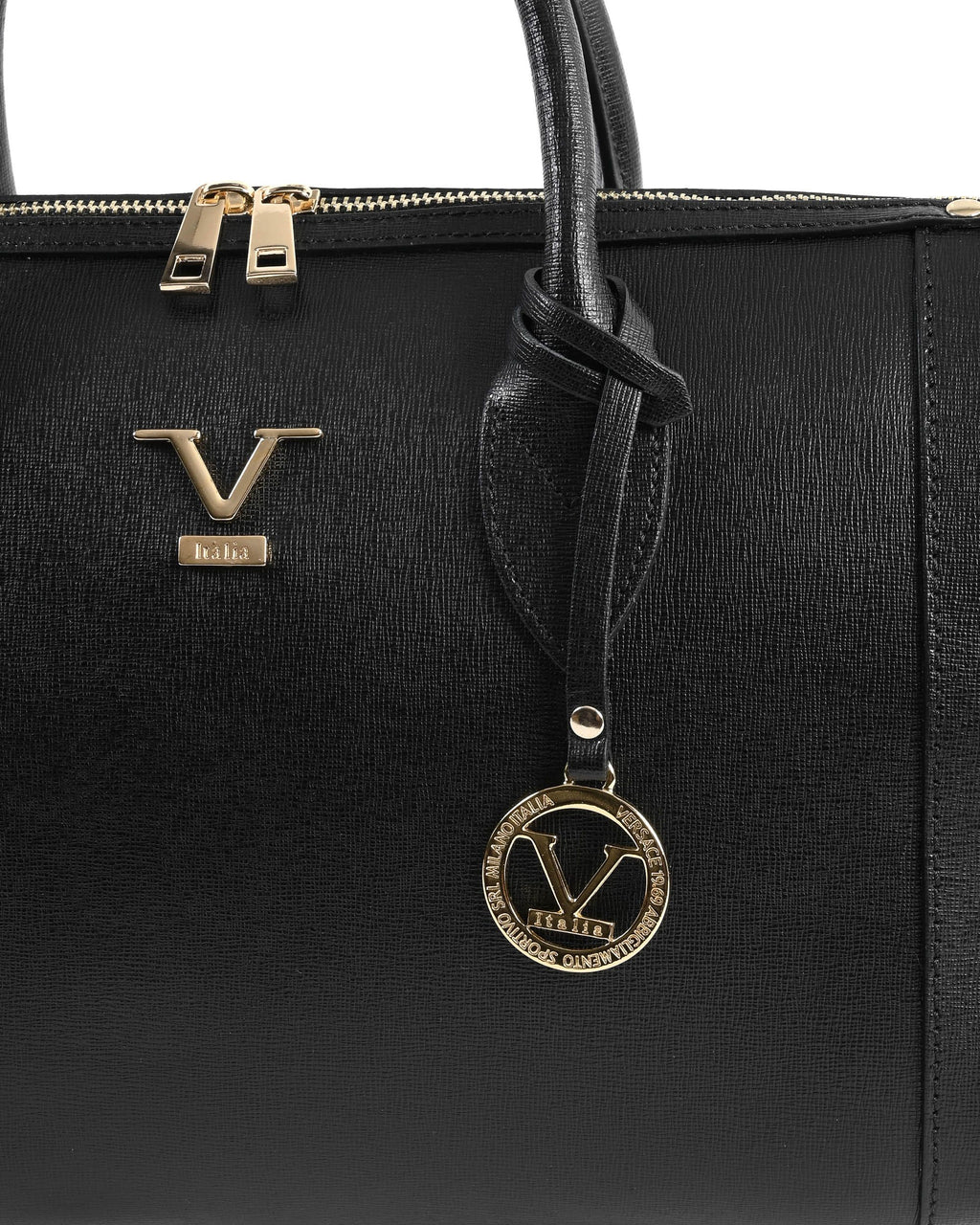V Italia Borsa a mano da donna nera V014-G SAFFIANO NERO