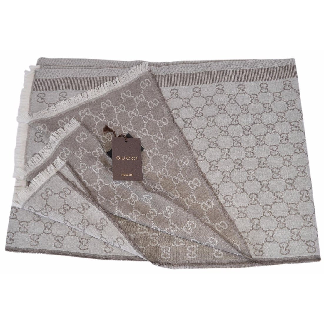 Sciarpa Gucci uomo 70x195 marrone chiaro