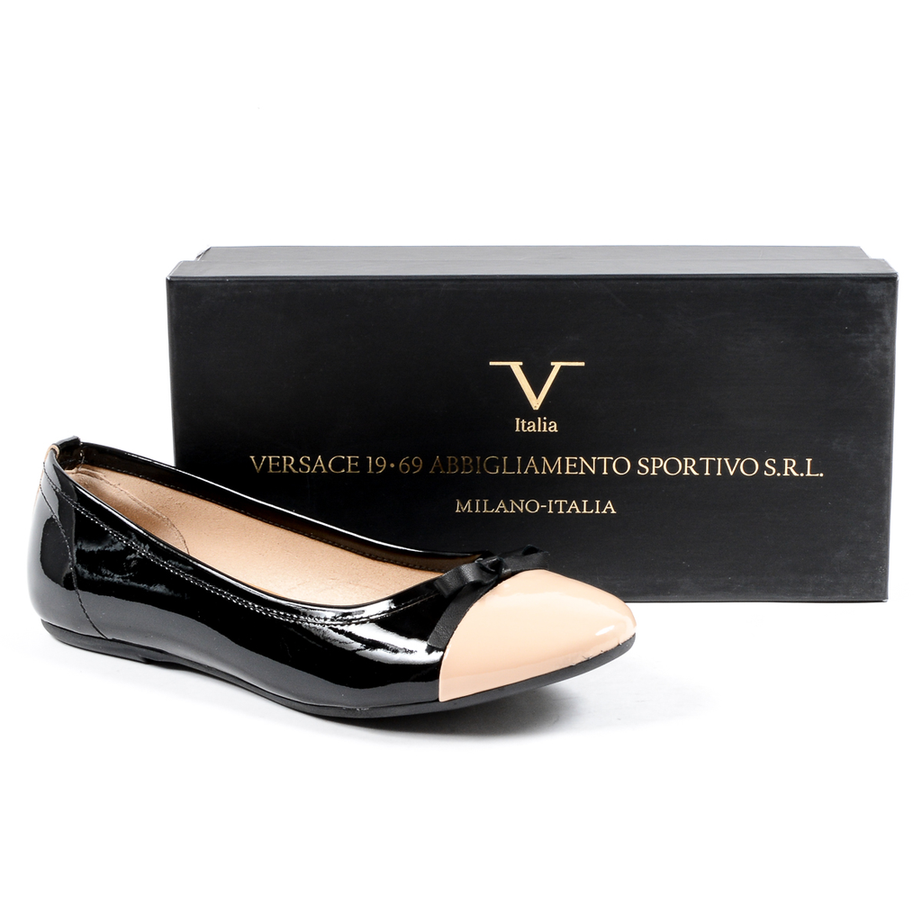 V 1969 Italia Womens Ballerina Black PARMA